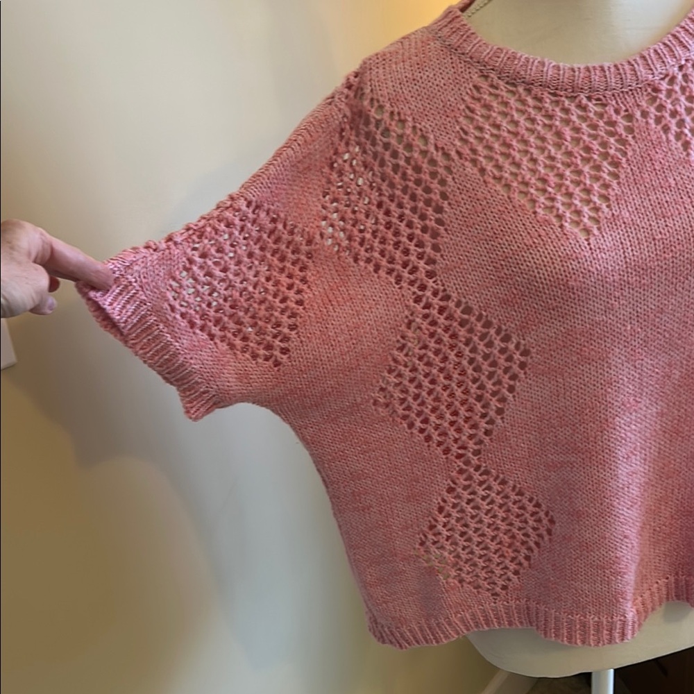 Fate Pink Crew Neck Top with Lacy Knit - Picture 4 of 5